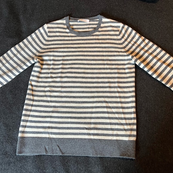 Everlane - The Cashmere Classic Crew Sweater - Cream/Grey - Large - Picture 9 of 15